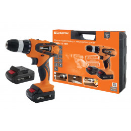 Дрель-шуруповерт акк. ДША-12-ЛК1 12 В, 1,3 А*ч Li-Ion 2 шт, 22 Нм, 0-1350 об/мин, кейс, "Гранит" TDM