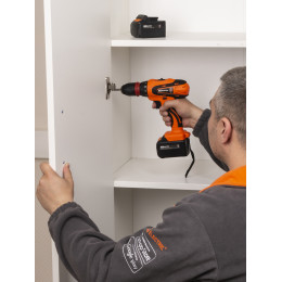 Дрель-шуруповерт акк. ДША-18-ЛК1-С 18 В, 2 А*ч Li-Ion 2 шт, 32 Нм, 0-1400 об/мин, кейс, "Рубин" TDM