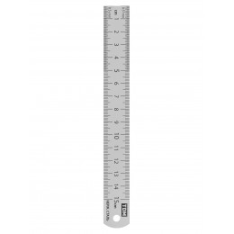 Линейка измерительная металлическая 15 см, нержавеющая сталь, двухсторонняя шкала, "Рубин" TDM