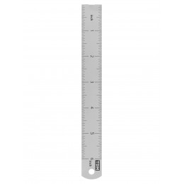 Линейка измерительная металлическая 15 см, нержавеющая сталь, двухсторонняя шкала, "Рубин" TDM