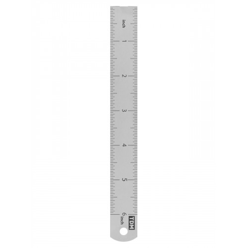 Линейка измерительная металлическая 15 см, нержавеющая сталь, двухсторонняя шкала, "Рубин" TDM