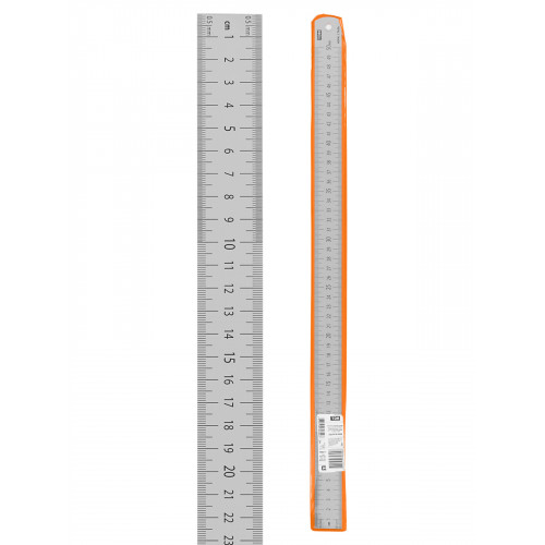 Линейка измерительная металлическая 50 см, нержавеющая сталь, двухсторонняя шкала, "Рубин" TDM
