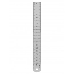 Линейка измерительная металлическая 20 см, нержавеющая сталь, двухсторонняя шкала, "Рубин" TDM