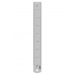 Линейка измерительная металлическая 20 см, нержавеющая сталь, двухсторонняя шкала, "Рубин" TDM