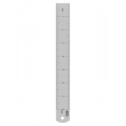 Линейка измерительная металлическая 20 см, нержавеющая сталь, двухсторонняя шкала, "Рубин" TDM