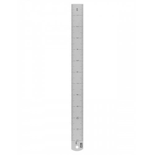 Линейка измерительная металлическая 30 см, нержавеющая сталь, двухсторонняя шкала, "Рубин" TDM