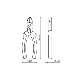 Бокорезы (кусачки), с пластиковыми рукоятками, углеродистая сталь, 160 мм, серия "Гранит" TDM