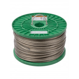 Трос стальной в полимерной оболочке поверенный ТСП-П-4-130, диаметр 4 мм, длина 130 м, катушка, TDM