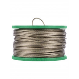 Трос стальной в полимерной оболочке поверенный ТСП-П-4-130, диаметр 4 мм, длина 130 м, катушка, TDM