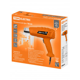 Технический фен ТФ-03, 2000 Вт, 2 режима, 350/600 °C, 300/500 л/мин, "Гранит" TDM