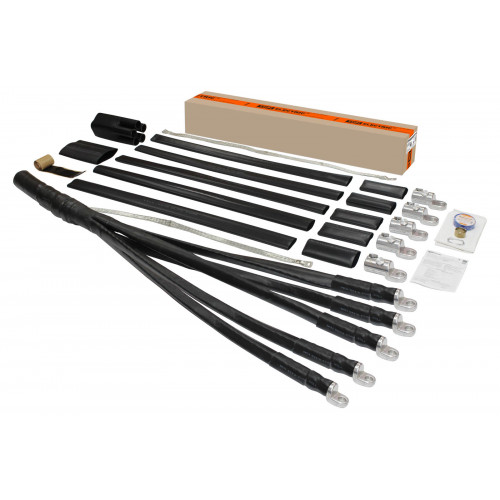 Муфта кабельная термоусаживаемая концевая, внутренней и наружной установки, 150-240 кв.мм, 1кВ, ПВХ/СПЭ, с броней, с наконечниками 5ПКВНтпБ1-150/240-Б TDM