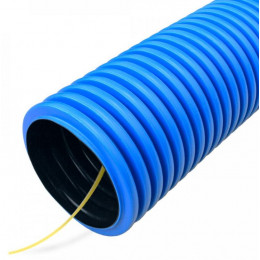Труба гофрированная двустенная ПНД гибкая тип 750 (SN29) с/з синяя d63 мм (100м/уп)