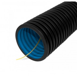 Труба гофрированная двустенная ПНД гибкая тип 450 (SN34) стойкая к ультрафиолету не распространяющая горение с/з черная d32 мм (50м/уп)
