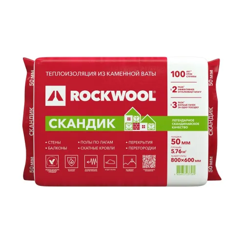 Rockwool Скандик 50х600х800 мм