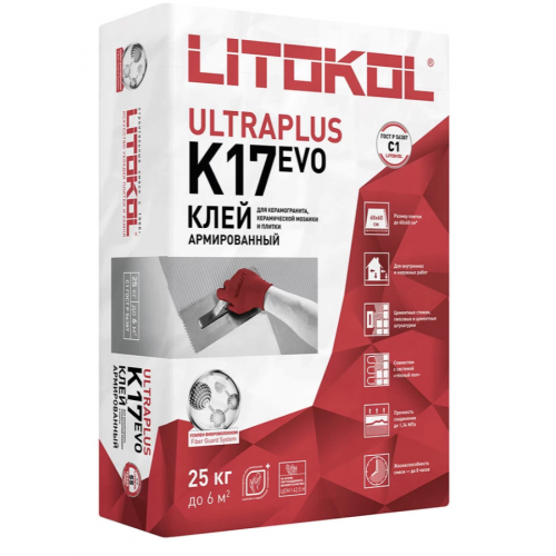Клей для плитки Litokol K17 25 кг серый