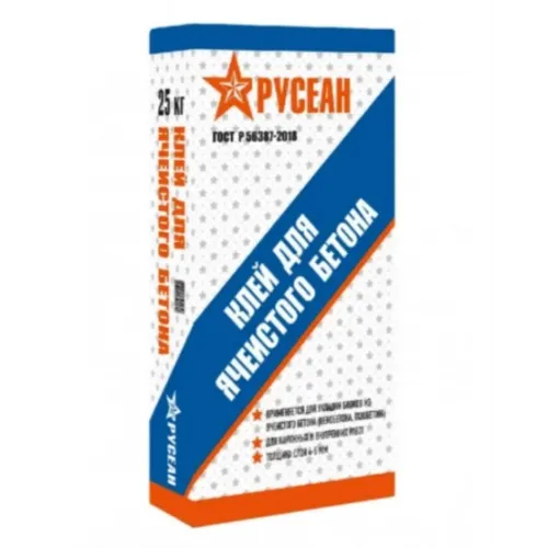 Клей Русеан для ячеистого бетона 25 кг