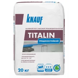 Наливной пол универсальный Knauf Титалин самовыравнивающийся быстротвердеющий 20 кг