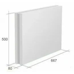 Пазогребневая плита (ПГП) Белая 667х500х80