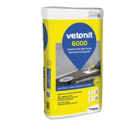 Ровнитель (стяжка пола) первичный Weber.vetonit 6000 быстротвердеющий 25 кг