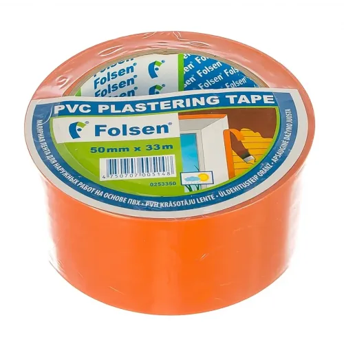Cтроительная лента PVC Folsen оранжевая 50мм x 33м