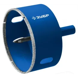 Алмазная коронка с центрирующим сверлом по керамике и стеклу ЗУБР 73мм