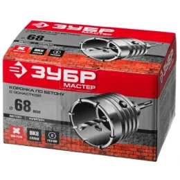 Коронка по бетону ЗУБР МАСТЕР с державкой (68 мм; SDS-Plus)