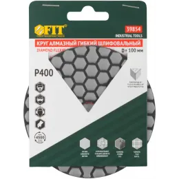 Круг алмазный гибкий шлифовальный FIT для полировки мрамора Р400 х 100мм(СОТЫ)