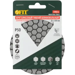 Круг алмазный гибкий шлифовальный FIT для полировки мрамора Р50 х 100мм(СОТЫ)