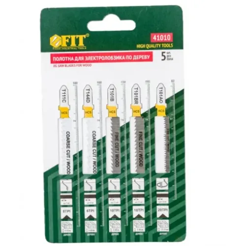 Набор полотен по дереву для электролобзика (5 шт.) FIT