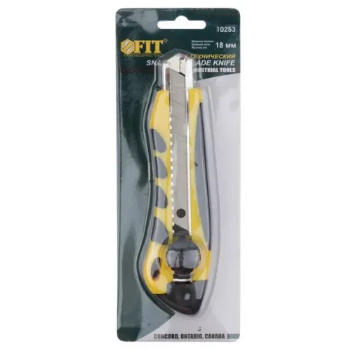 Нож технический 18 мм усиленный прорезиненный вращ.прижим