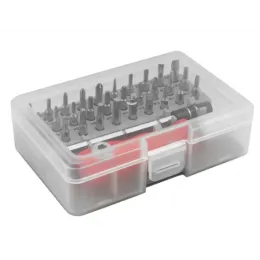 Отвертка с битами для точных работ КУРС 30 CrV бит, удлинитель, пластиковый бокс