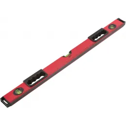 Уровень Бизон (3 глазка, красный корпус, магнитная полоса, ручки, шкала 800 мм)