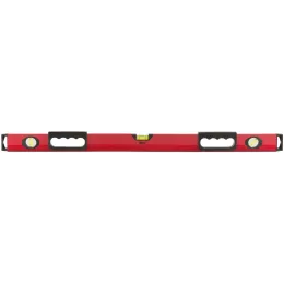 Уровень Бизон (3 глазка, красный корпус, магнитная полоса, ручки, шкала 800 мм)