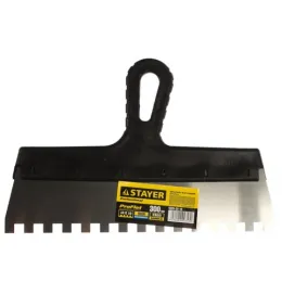 Шпатель зубчатый STAYER 300 мм 10х10