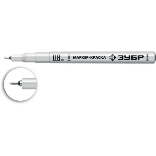 Экстра маркер-краска ЗУБР Профессионал МК-80 0,8 мм белый