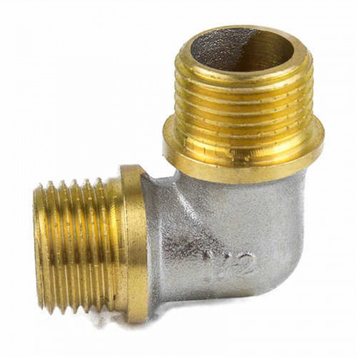 Угольник латунь реборда никель НР/НР 9005 ГОСТ 32585-2013 Aquasfera