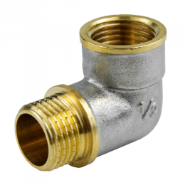 Угольник латунь реборда никель ВР/НР 9006 ГОСТ 32585-2013 Aquasfera