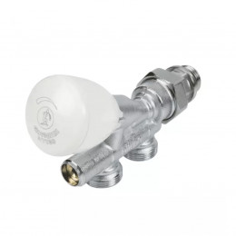 Клапан для бок/п радиатора термостатический R440N с ниж/п труб для двухтр ДУ 15 РУ10 1/2"X16 угловой осевой НР клипс CLIP-CLAP с преднастройкой, трубка L=450ММ GIACOMINI R440NX032