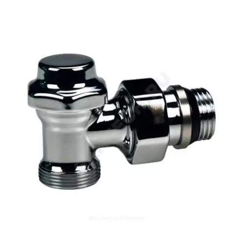 Клапан запорный для полотенцесушителей и дизайн радиаторов Ду 15 Ру16 1/2"x16 НР угловой штуцер с герметичной прокладкой хром глянцевый T29C GIACOMINI