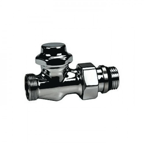 Клапан запорный для полотенцесушителей и дизайн радиаторов Ду 15 Ру16 1/2"x16 НР прямой штуцер с герметичной прокладкой хром глянцевый T31C GIACOMINI