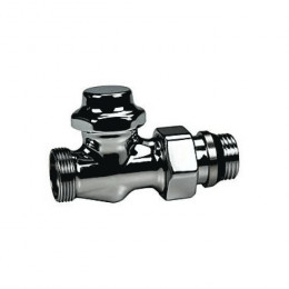 Клапан запорный для полотенцесушителей и дизайн радиаторов Ду 15 Ру16 1/2"x16 НР прямой штуцер с герметичной прокладкой хром глянцевый T31C GIACOMINI