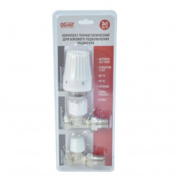 Комплект для бок/п радиатора термостатический 3В1 жид/нап для двухтрубный угловой гайка М30Х1,5 6-28OC OGINT