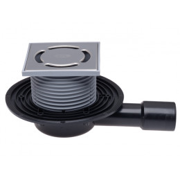 Трап горизонтальный DN40/50 с сифоном "Primus", с решеткой 115х115, HL90Prblue