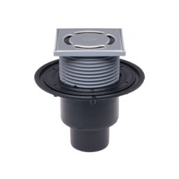 Трап вертикальный DN50/75/110, с решеткой 123х123, высота гидрозатвора 50 мм, HL310N