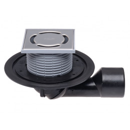 Трап DN50/75, поворотный выпуск, с запахозапирающим устройством, решетка нерж. сталь, HL80H