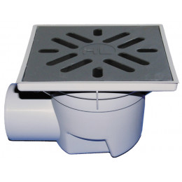 Трап горизонтальный DN110, с чугунной решеткой и незамерзающим затвором, HL605