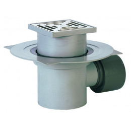 Трап горизонтальный DN75/110, с решеткой 150х150, высота гидрозатвора 60 мм, HL72.1N