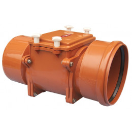 Клапан обратный канализационный коричневый Дн 200 б/нап с заслонкой из нерж стали, монтажным лючком HL720.0