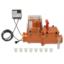 Клапан обратный канализационный коричневый ДН 110 Б/НАП 2-Х камерный с эл/приводом с 2-мя лючками HL710.2EPC