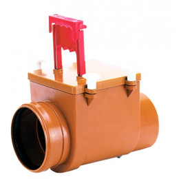 Клапан обратный канализационный коричневый ДН 110 Б/НАП с заслонкой из нерж стали, монтажным лючком HL 710.1